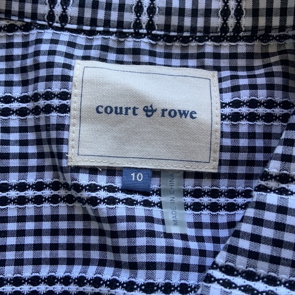 COURT & ROWE Gingham‎ Midi Dress Short Sleeves Black and White Picnic Check - Picture 10 of 14